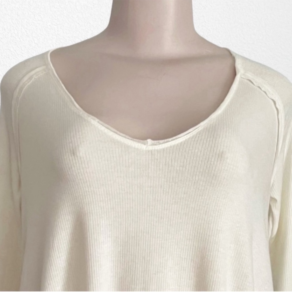 Cottagecore Boho StretchComfy Thermal Free People Tangerine tee w/raw edge SZ S - Picture 4 of 12